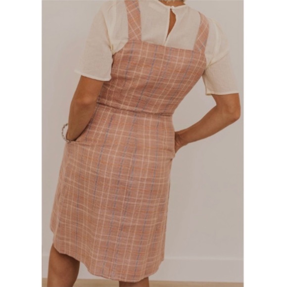 Roolee Pinafore Style Plaid Dress with Pockets! - Picture 2 of 6